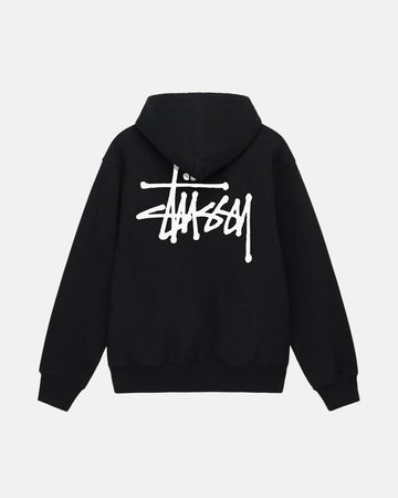 FELPA CON CAPPUCCIO BASIC STUSSY NERA